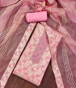floral woven design gotta patti unstitched dress material