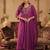 Burgundy embroidered georgette kurta trouser dupatta set