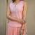 Peach embroidered top with crinkled voille skirt set
