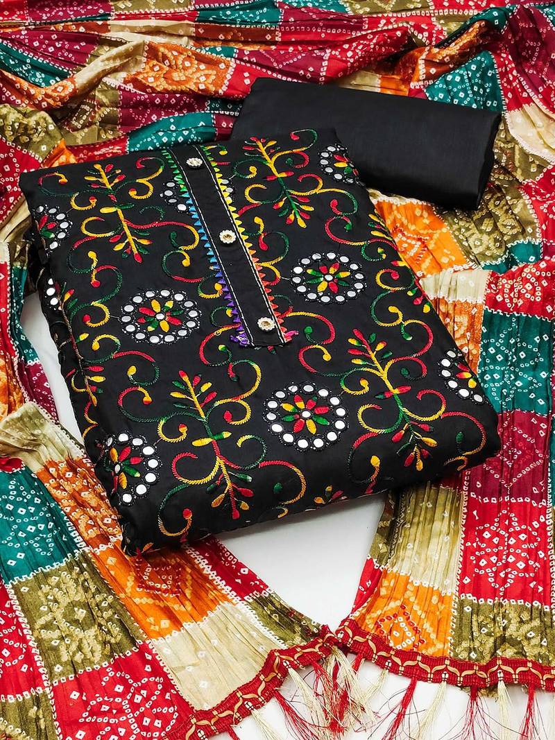 Floral Embroidered Unstitched Dress Material