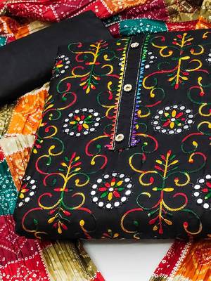 floral embroidered unstitched dress material 2
