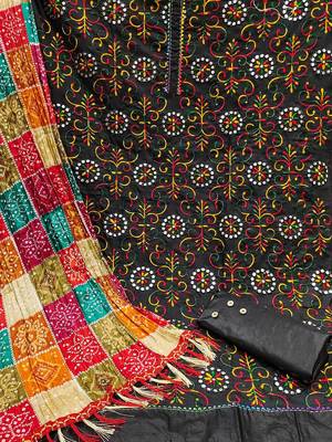 floral embroidered unstitched dress material 3