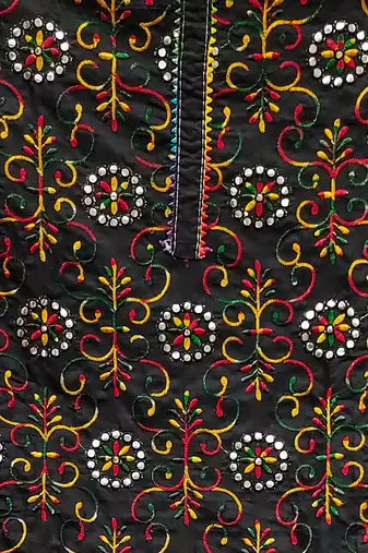 floral embroidered unstitched dress material