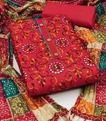 floral embroidered unstitched dress material