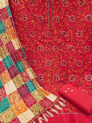 floral embroidered unstitched dress material 3