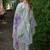 Off white embroidered pure cotton kurta trouser dupatta set