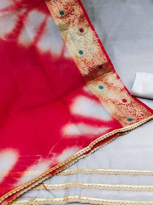 Floral Embellished Unstitched Dress Material 5