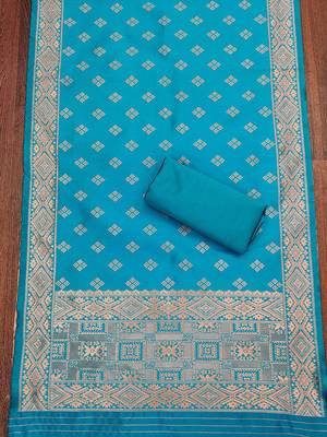 Ethnic Motifs Woven Design Unstitched Dress Material 5