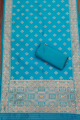ethnic motifs woven design unstitched dress material