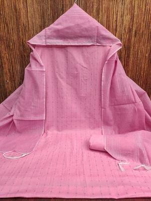 Women Pink Woven Design Geometric Dress Material 3