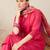 Pink solid cotton blend kurta trouser dupatta set