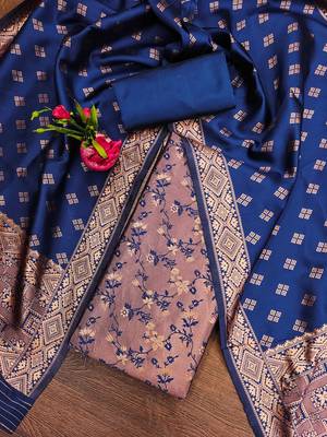 Woven Design Unstitched Dress Material 1