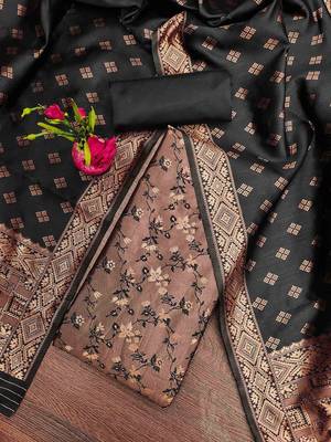 Ethnic Motifs Woven Design Unstitched Dress Material 1