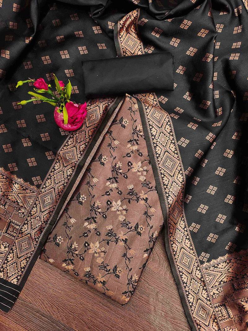 Ethnic Motifs Woven Design Unstitched Dress Material