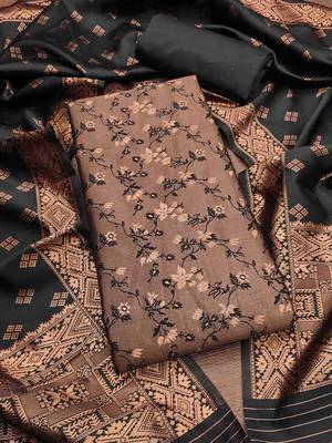 Ethnic Motifs Woven Design Unstitched Dress Material 2