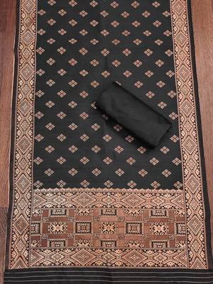 Ethnic Motifs Woven Design Unstitched Dress Material 4