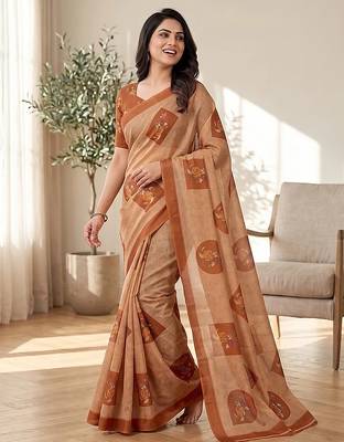 chiku erod soft with fancy digital print with tissue saree 4