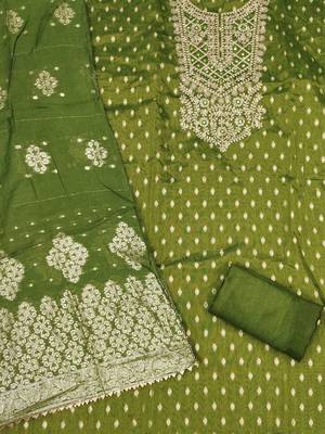 Women Embroidered Butti With Gotta Patti Work Unstitched Dress Material 2