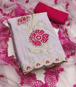Embroidered Pure Silk Unstitched Dress Material