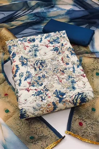 floral printed unstitched dress material