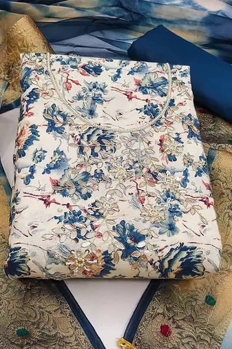floral printed unstitched dress material