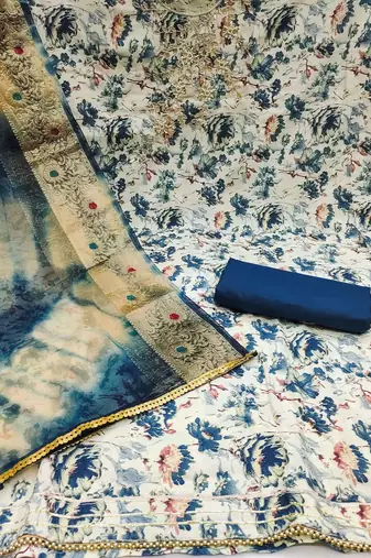 floral printed unstitched dress material