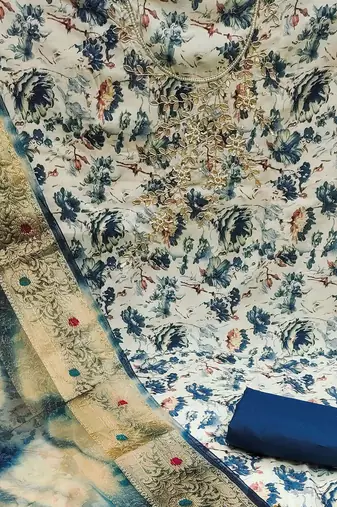 floral printed unstitched dress material