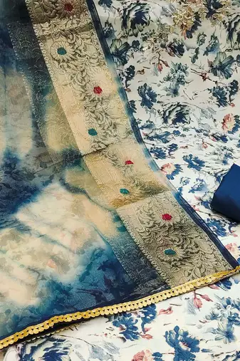 floral printed unstitched dress material
