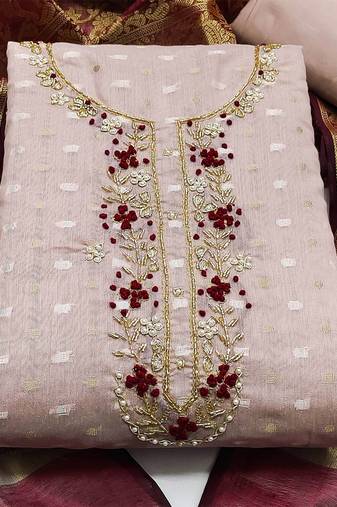 embroidered unstitched dress material