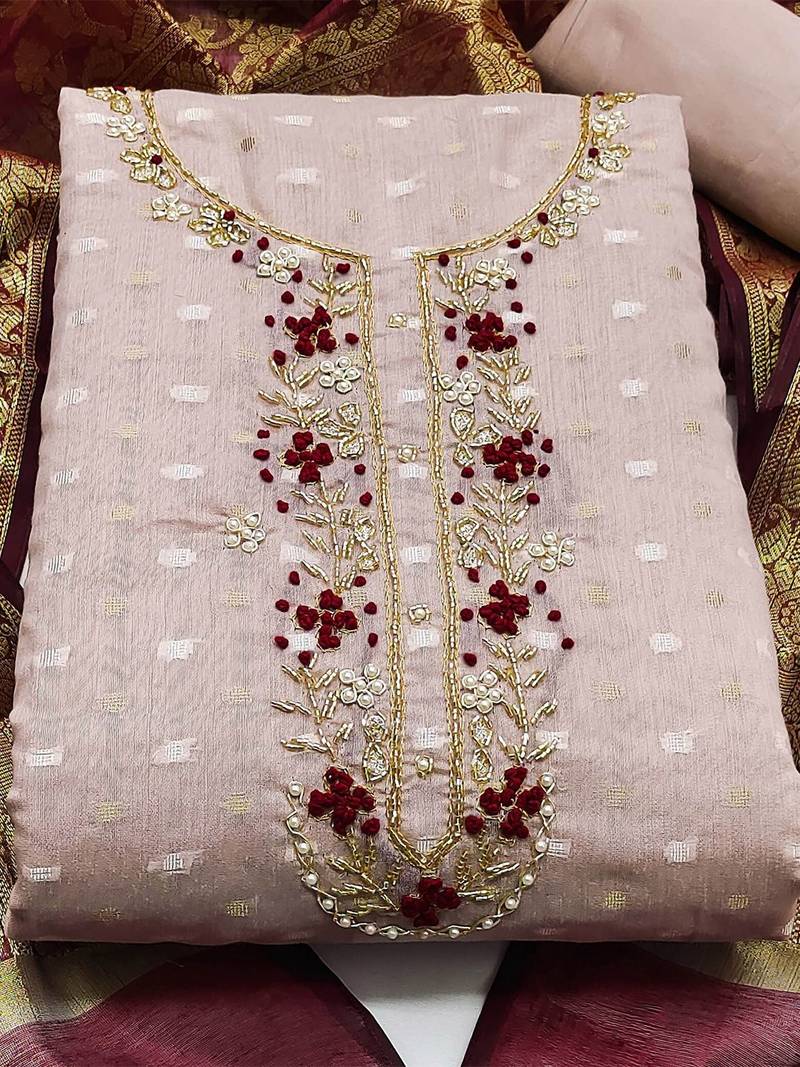 Embroidered Unstitched Dress Material
