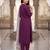 Burgundy self design pure cotton kurta trouser dupatta set