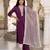 Burgundy self design pure cotton kurta trouser dupatta set