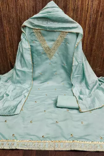 Embroidered Unstitched Dress Material