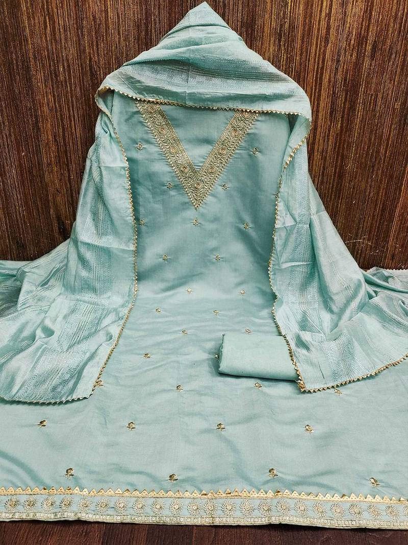 Embroidered Unstitched Dress Material