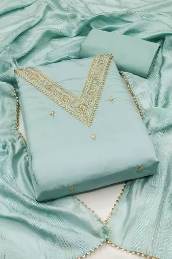 Embroidered Unstitched Dress Material