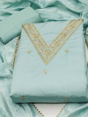 Embroidered Unstitched Dress Material 3