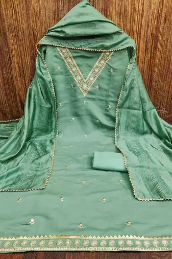Embroidered Unstitched Dress Material