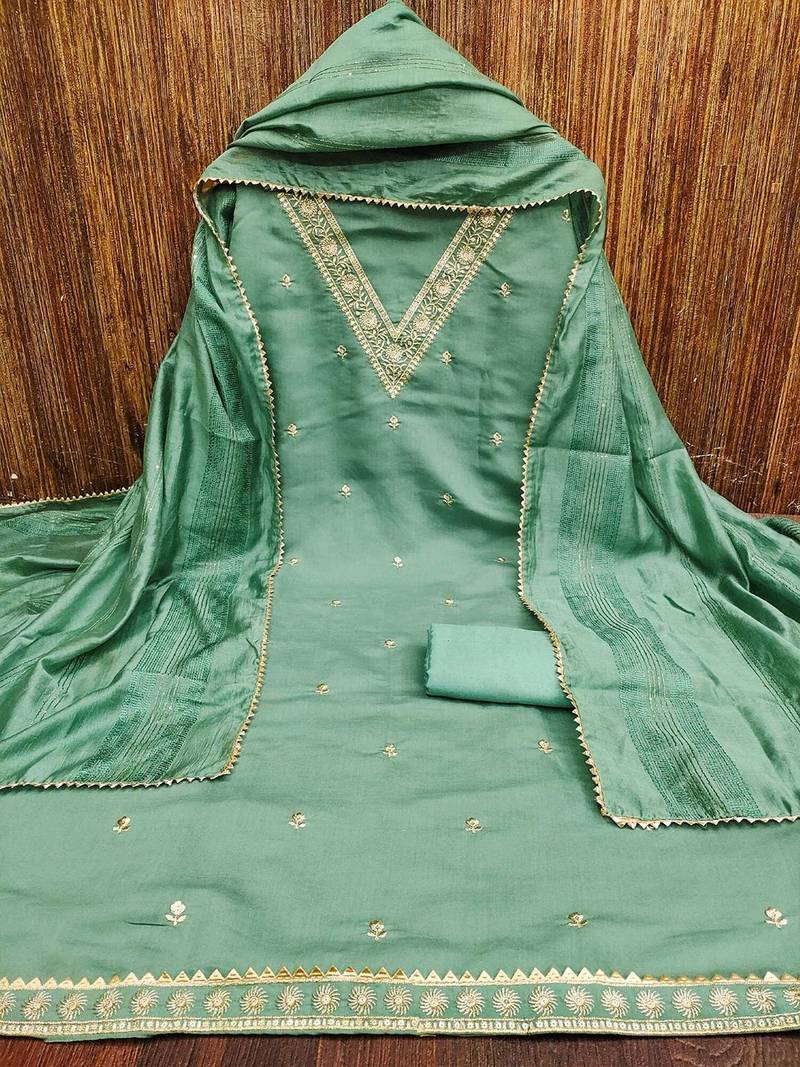 Embroidered Unstitched Dress Material