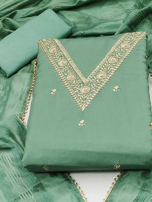 Embroidered Unstitched Dress Material 3