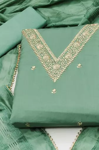 Embroidered Unstitched Dress Material