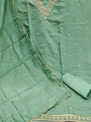Embroidered Unstitched Dress Material 4