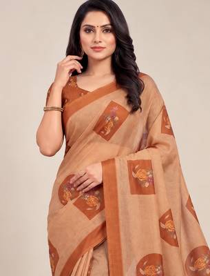 chiku erod soft with fancy digital print with tissue saree 5
