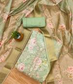 Floral Printed Organza Unstitched Dress Material