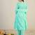 Blue printed pure cotton kurta trouser dupatta set
