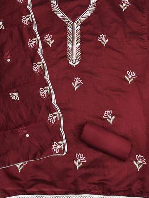 Embroidered Unstitched Dress Material 3