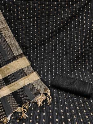 Ethnic Motifs Woven Design Unstitched Dress Material 3