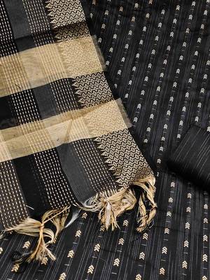 Ethnic Motifs Woven Design Unstitched Dress Material 4
