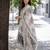 Off white printed pure cotton kurta trouser dupatta set