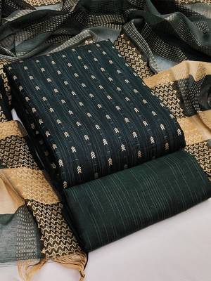 Geometric Woven Design Jacquard Unstitched Dress Material 1