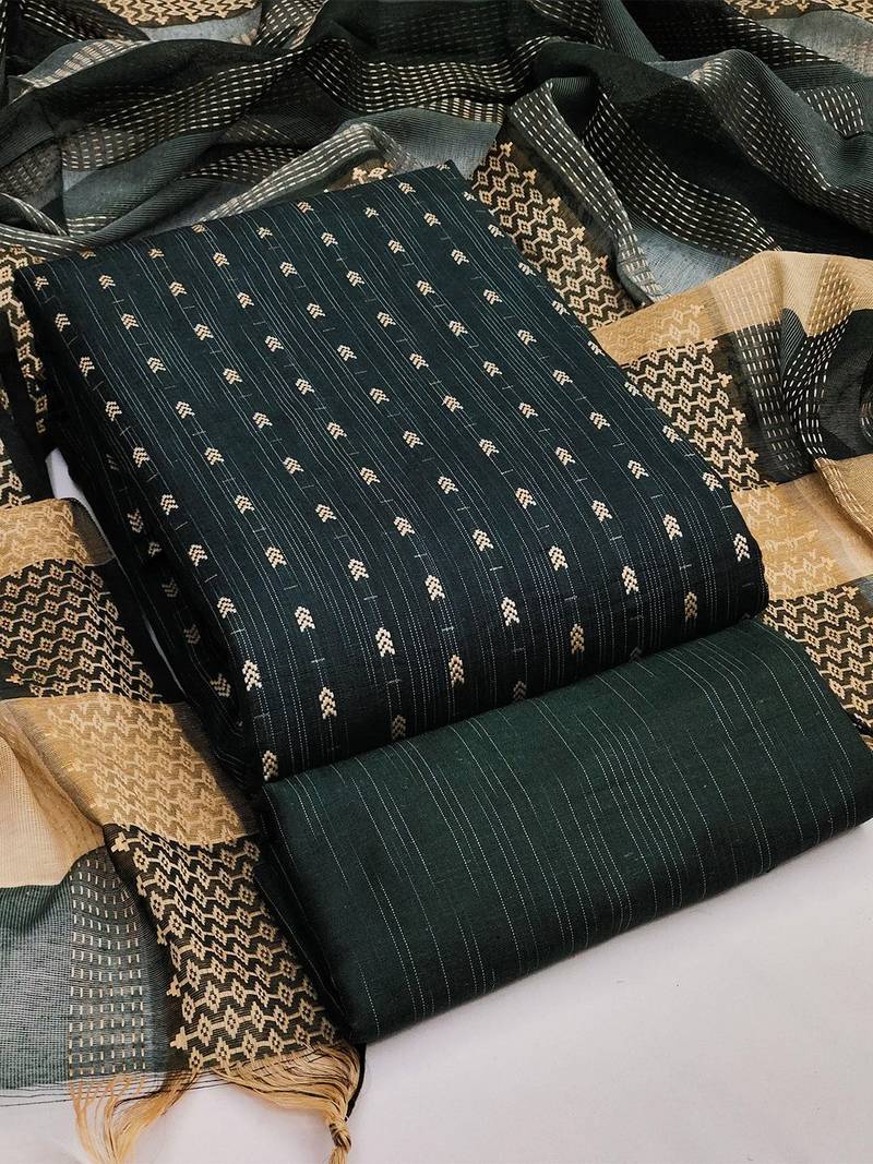 Geometric Woven Design Jacquard Unstitched Dress Material